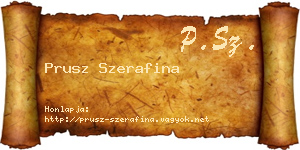 Prusz Szerafina névjegykártya